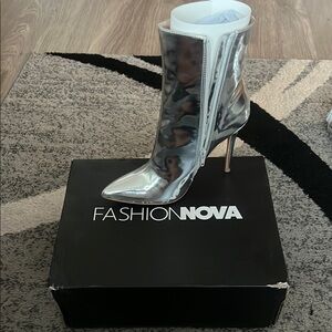 Fashion Nova Silver Women's Boots